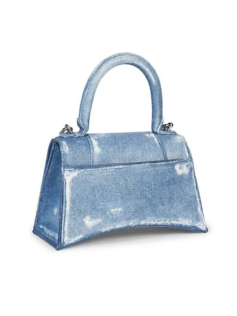 Balenciaga Hourglass Small Handbag Denim Printed