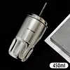 MY'TURN Stainless Steel Straw Cup 450ml - Stylish Portable Coffee Mug, Hot & Cold Dual-Use, Anti-scalding Travel Cup
