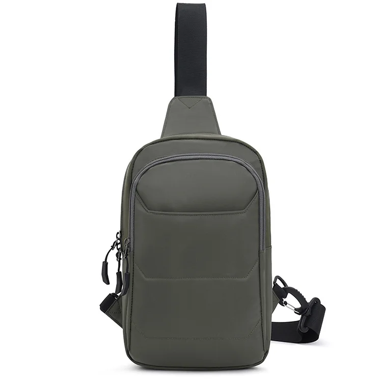 Men Chest Bag Oxford Messenger Bag for Hiking Mountaineering (Blackish Green)