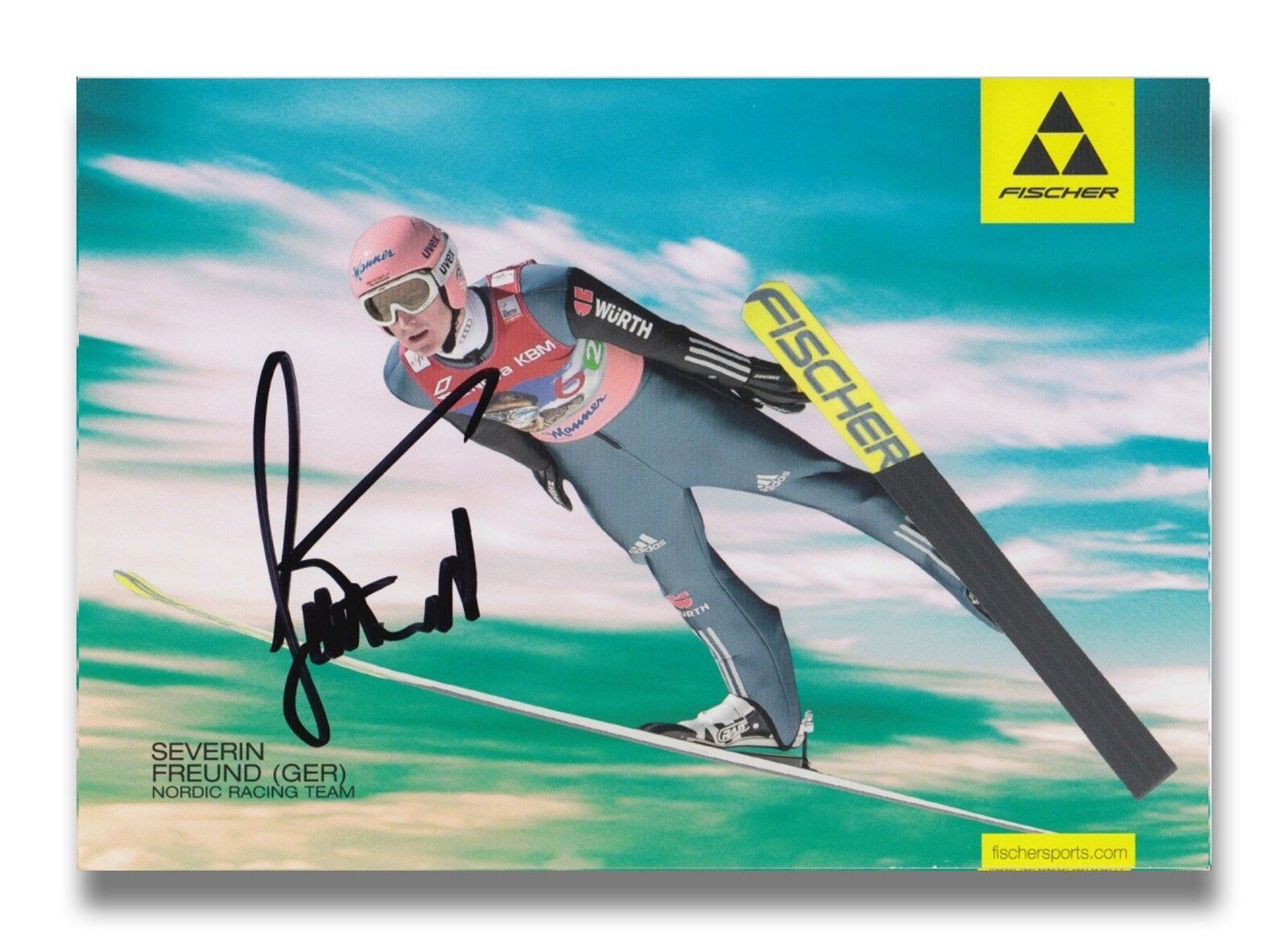 SEVERIN FREUND HAND SIGNED PROMO CARD Photo Poster painting SKI JUMPER, SKI JUMPING 1.