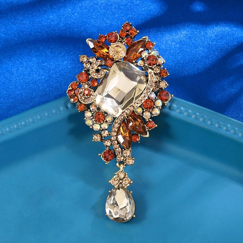 2 Pieces Fashion Pin Crown Alloy Rhinestones Women’S Brooches