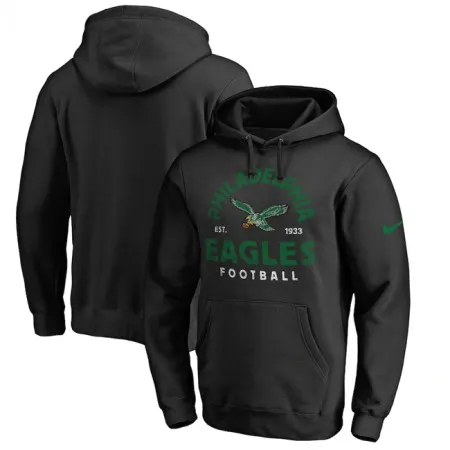 Men's Philadelphia Eagles Black Sideline Pullover Hoodie YDNH
