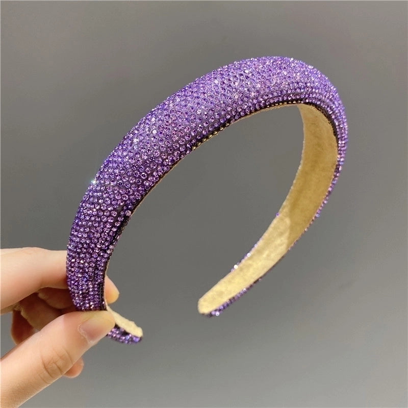 Women’s Glam Minimalist Solid Color Diamond Hair Band