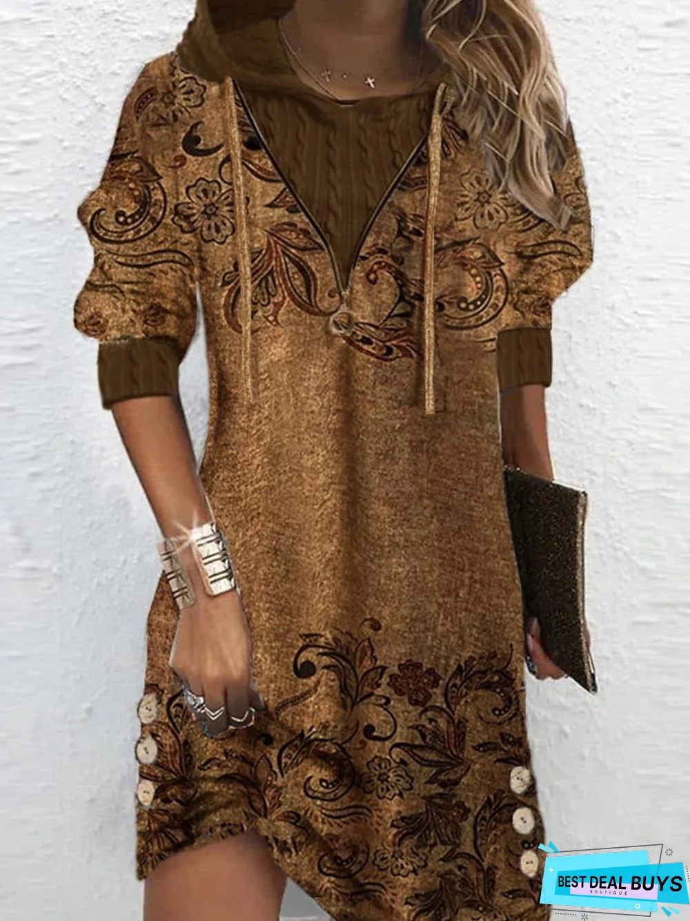 Casual Jersey Drawstring Dress