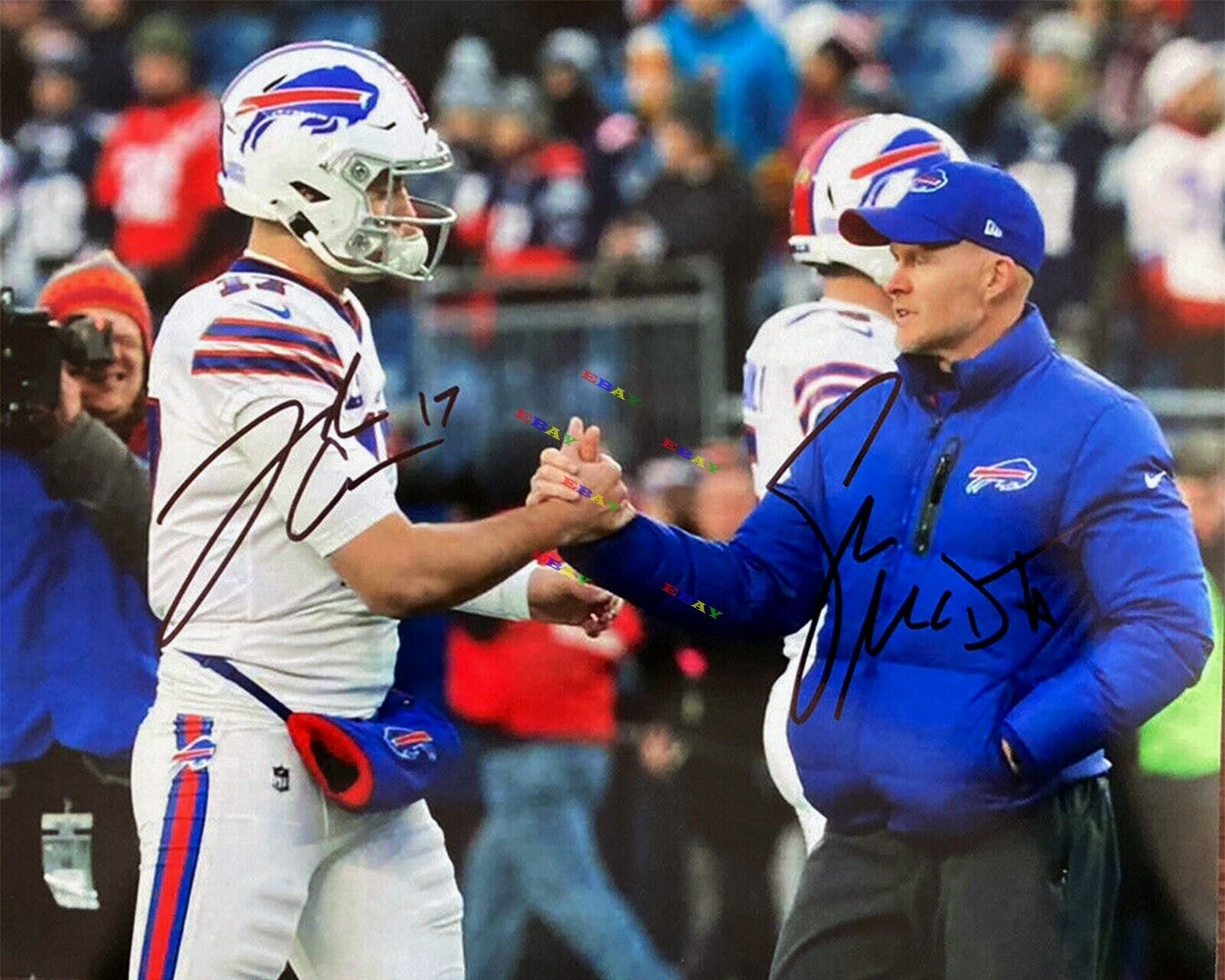 Josh Allen Sean McDermott Buffalo Bills Signed Autographed 8x10 Photo Poster painting Reprint