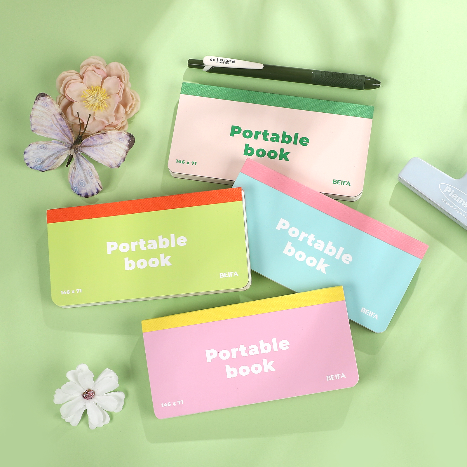 노트북 - 마카롱 색상 대비 포켓형 무지 내지 휴대용 노트