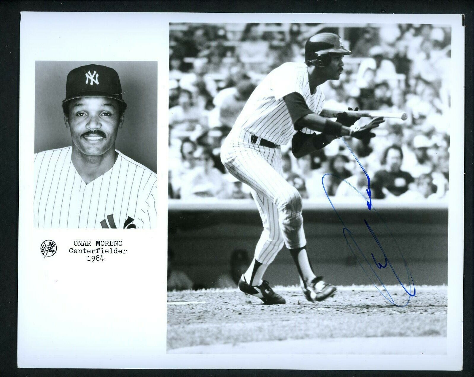 Omar Moreno Signed Autographed 8 X 10 Photo Poster painting New York Yankees  SHIPPING