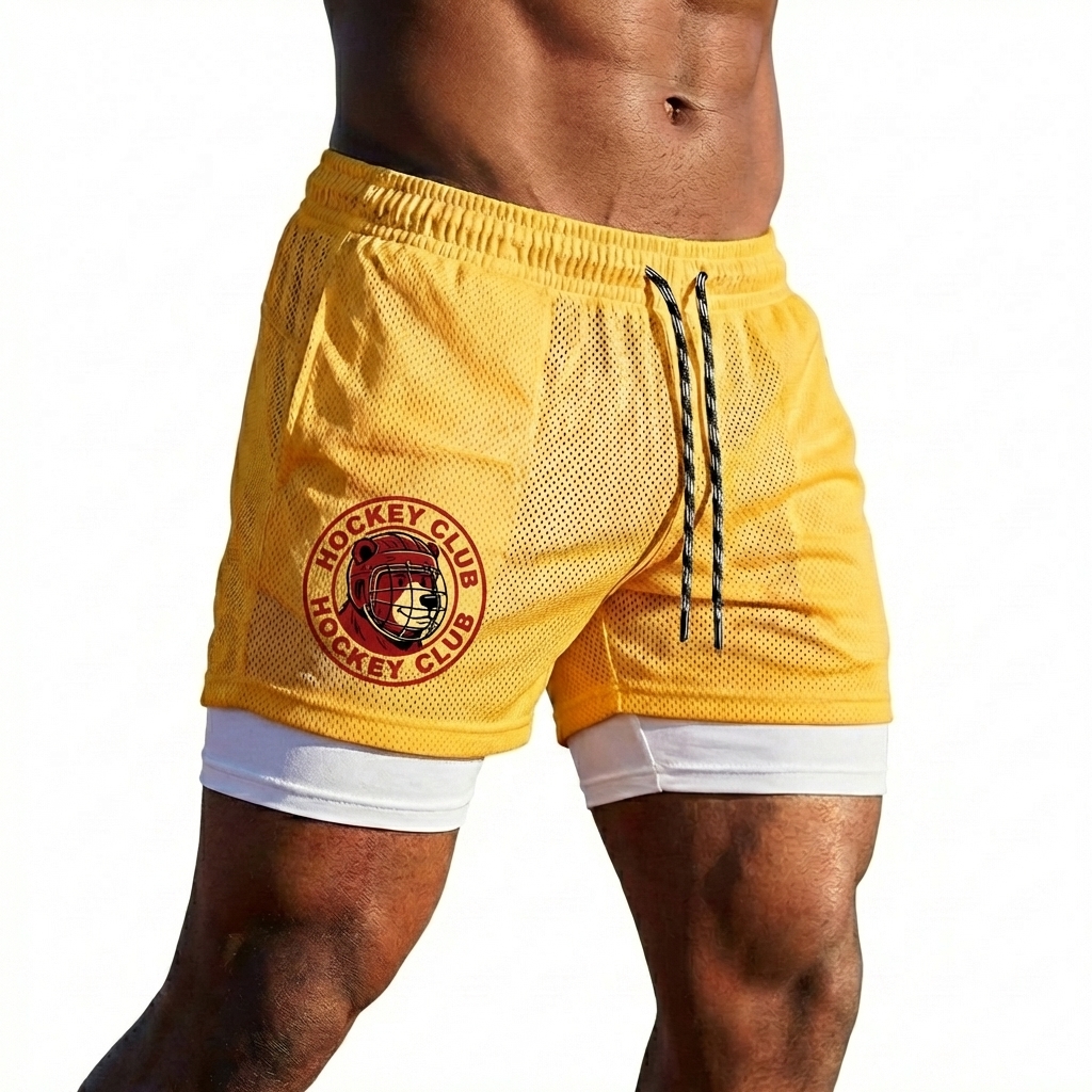 Hockey-themed printed shorts &ndash; Men&rsquo;s fun sports and leisure shorts Avantcool