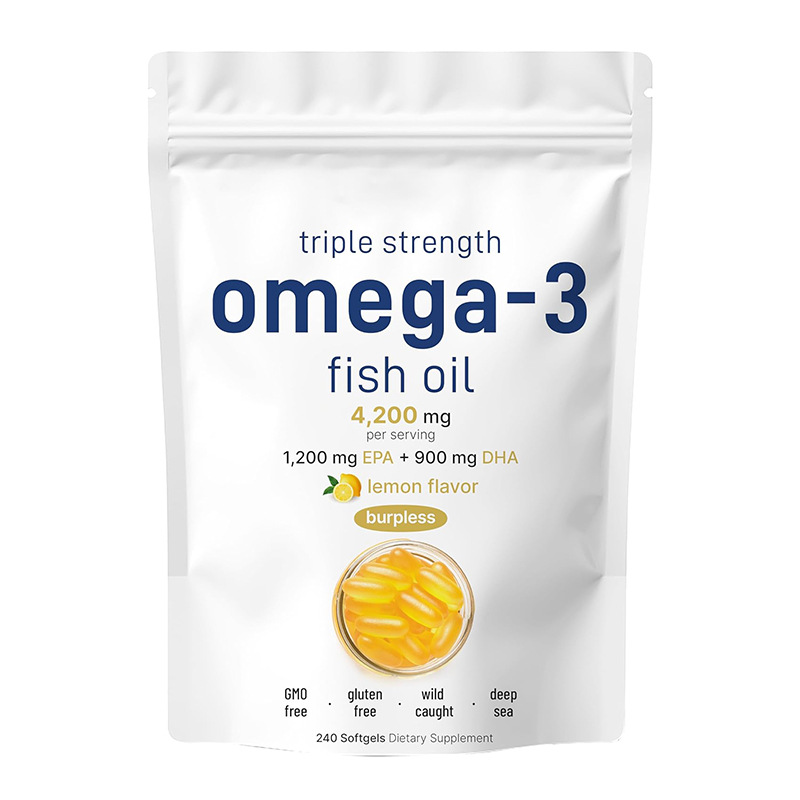 Triple Strength Omega 3 Fish Oil Supplements 4200mg Per Serving, 240 Counts