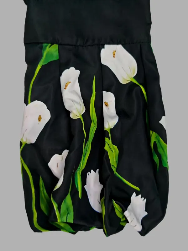 Printed Stand Collar Mid-length Long Sleeve Trench Coat