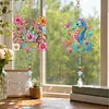 2Pcs Diamond Painting Acrylic Double Sided Crab and Seahorse Wind Chime Suncatcher with Crystal Hanging Pendant
