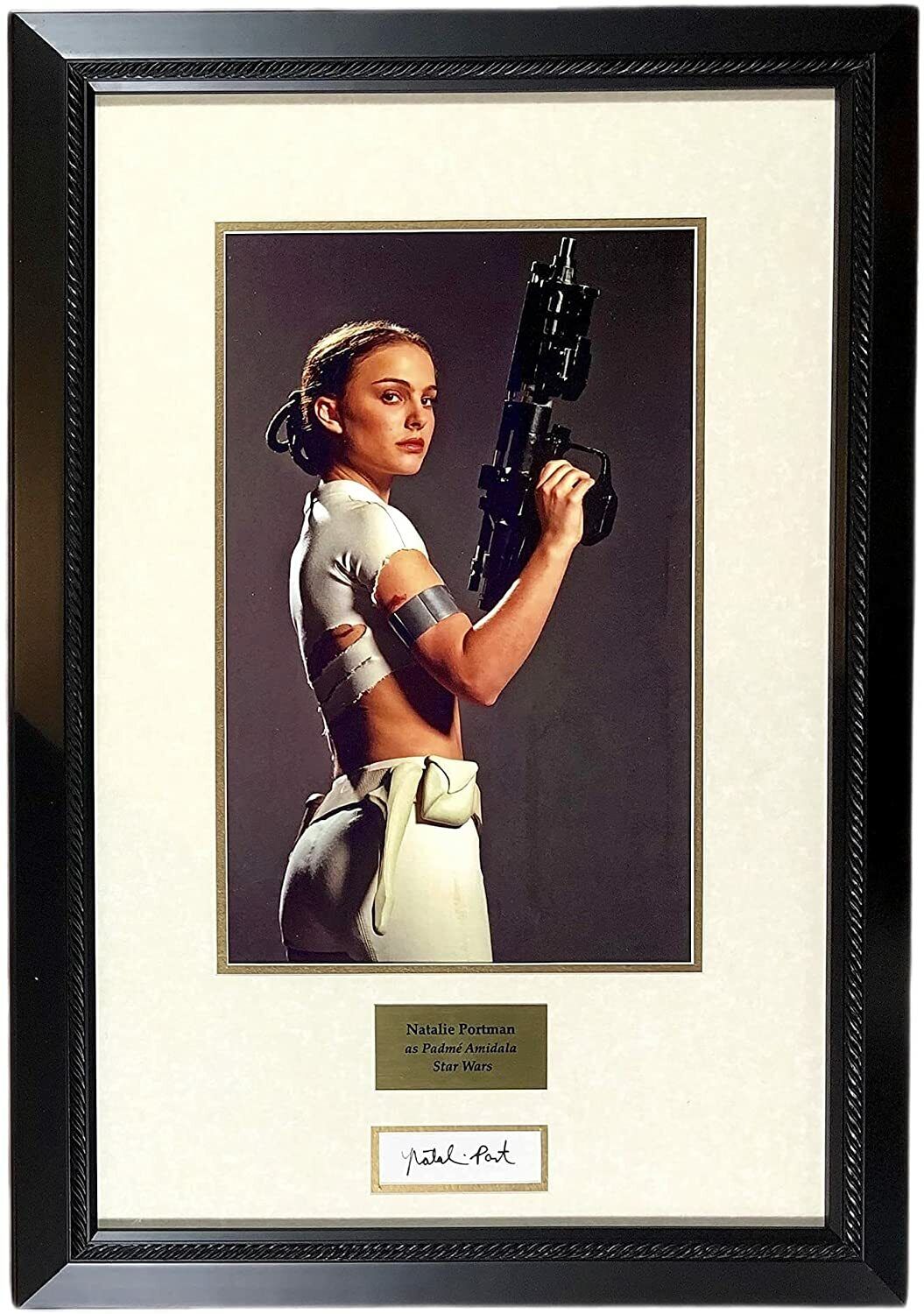 NATALIE PORTMAN Autograph SIGNED FRAMED Photo Poster painting BOOK PAGE PADME STAR WARS BECKETT