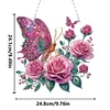 (US Local)DIY Double Sided Special Shaped Flower Butterfly Diamond Painting Hanging Decor