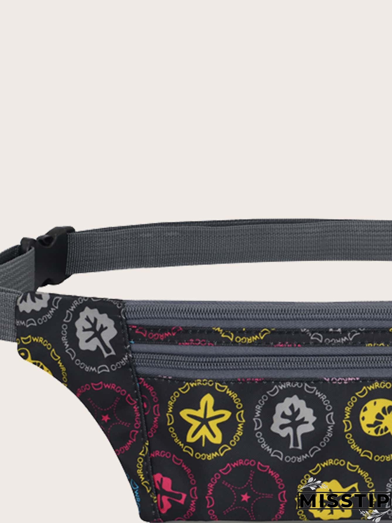 Mushroom & Letter Graphic Waterproof Fanny Pack