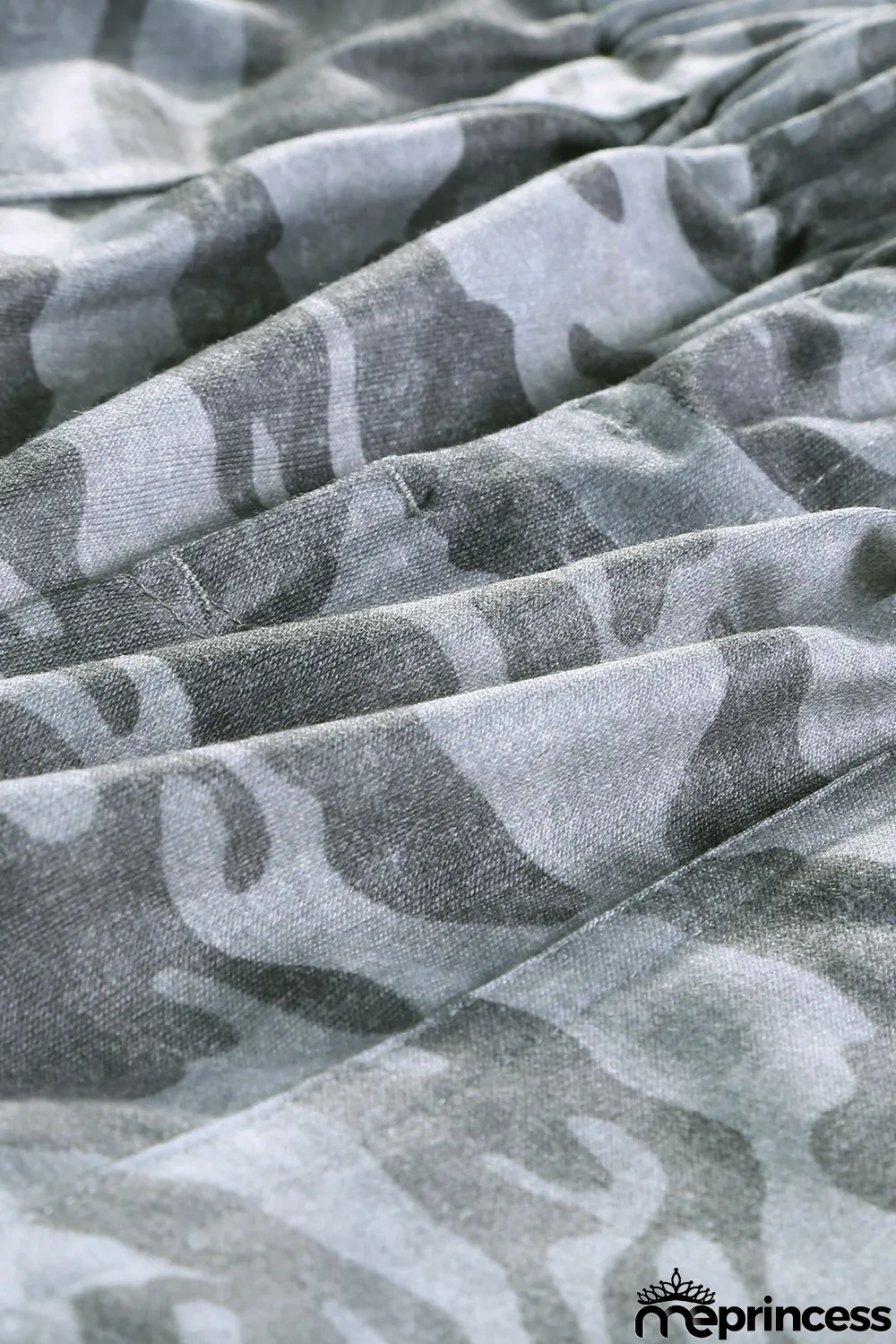 Camouflage Print Drawstring Casual Elastic Waist Pocketed Shorts