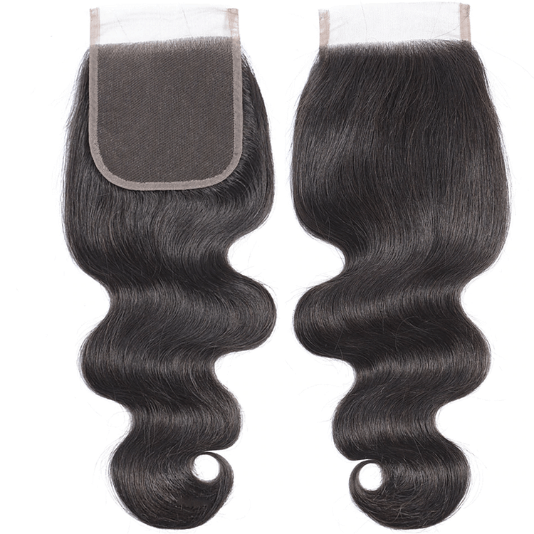 Body Wave Hair 4x4 Lace Closure, 1PCS Brazilian/ Malaysian/ Peruvian 100% Human Virgin Hair Lace Closure, Natural Color