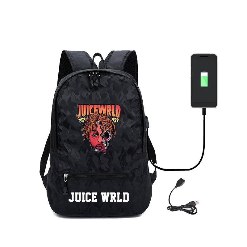 Juice Wrld Backpack Large Capacity Travel Bag Camouflage Computer Backpack