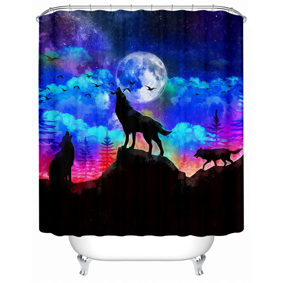 

Wolf - Print Shower Curtain, 180*200cm, 501 Original