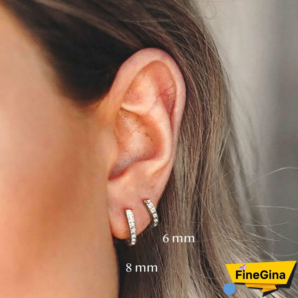 1Pc Small Hoop Earrings , Gold CZ Hoop Earrings,Huggie Hoop Earrings,Cartilage Earrings,Minimalist Earrings
