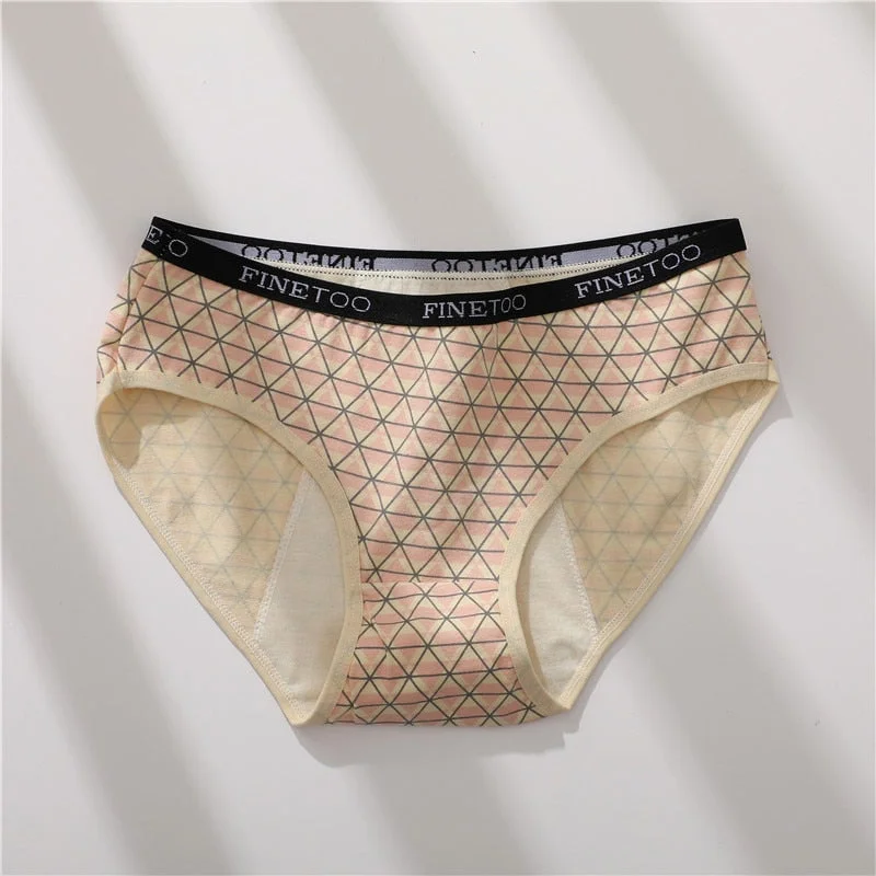 FINETOO Women's Cotton Panties Ladies Underwear Breathable Lingerie Sexy Leak Proof Menstrual Comfort Female Briefs M-3XL