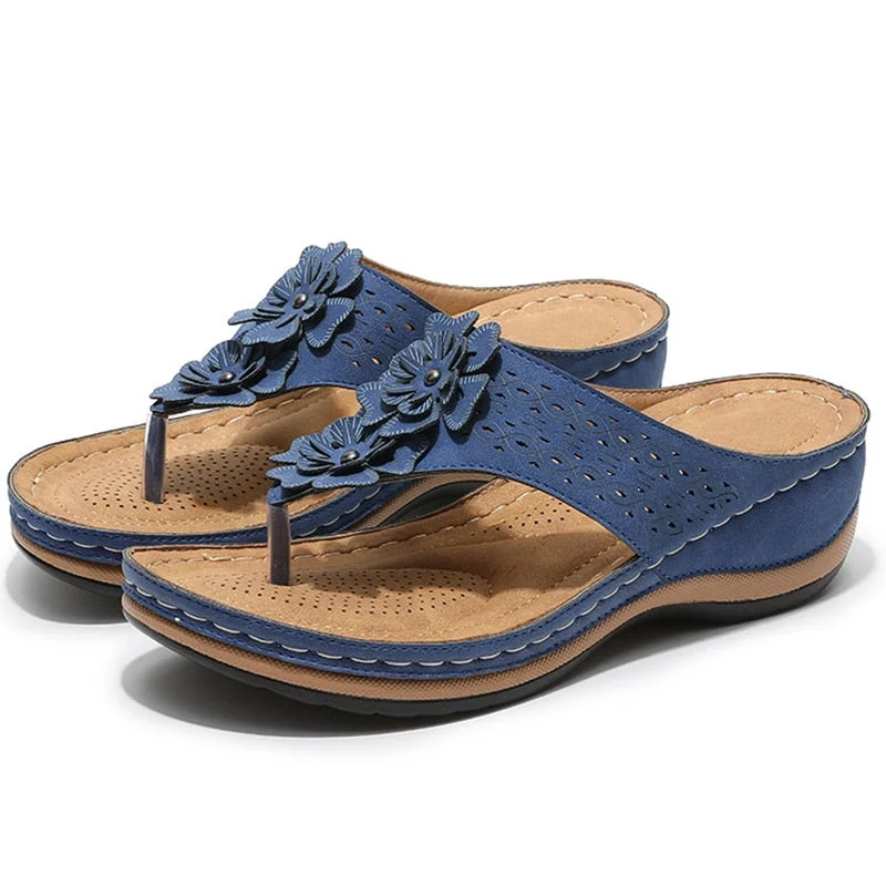 2021 Sandals Women Summer Shoes With Platform Sandalias Mujer Flower Women Heels Sandals Casual Wedges Shoes For Women Flip Flop