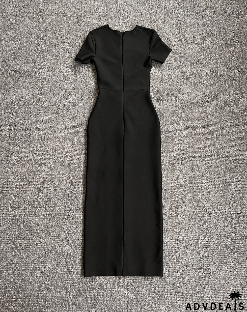 Women's Summer Metallic Sexy And Elegant Long Slim-Fitting Short-Sleeved Bandage Dress