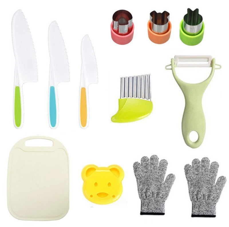 Casual Solid Color Plastic Chopping Board Fruit Knife 1 Set