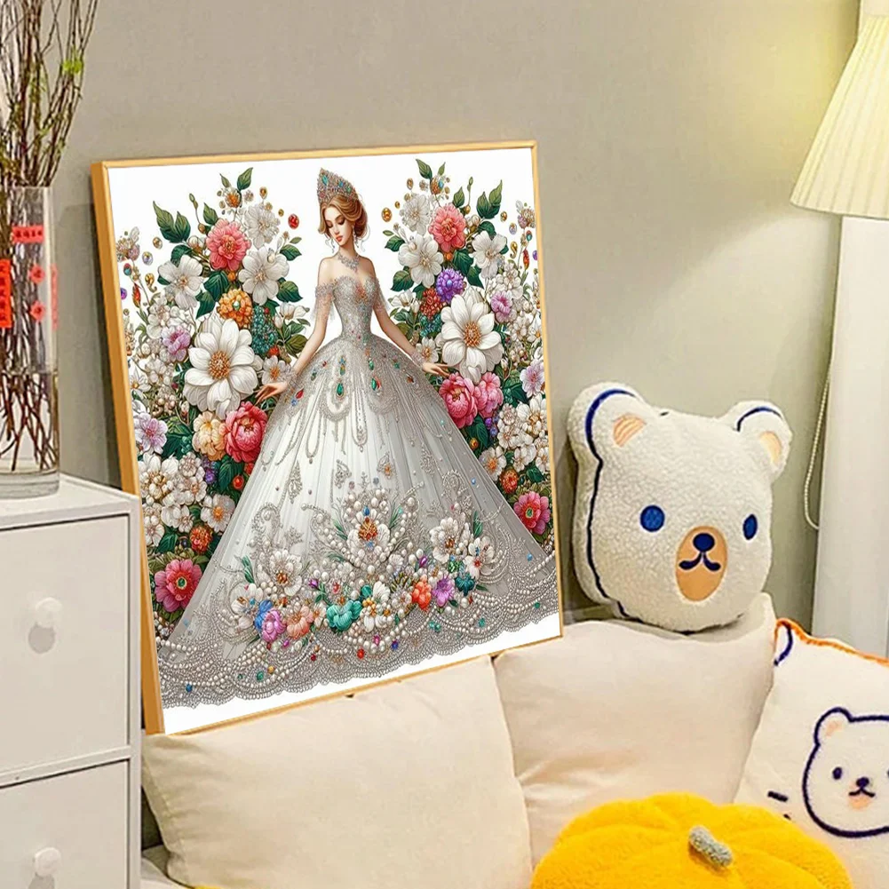 Diamond Painting - Full Round Drill - Flower Dress Beauty(Canvas|40*40cm)