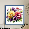 Pansy-Partial 11CT Stamped Cross Stitch Bead Embroidery 36*36cm/14.17*14.17in tapestrymarket