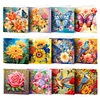 (US Local)12pcs DIY Greeting Card Special shaped Diamond Painting Flower Bird Postcards Kit