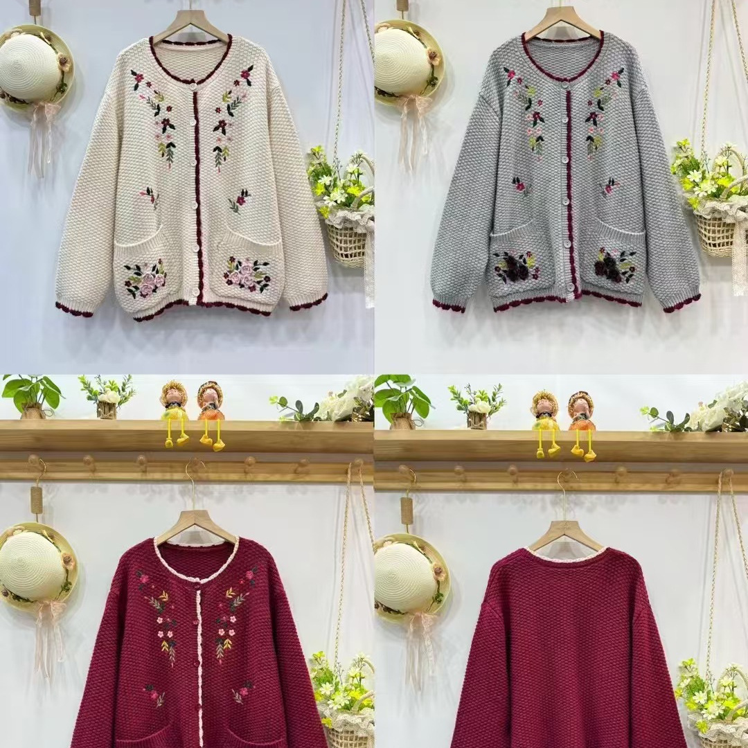Chicfifth Sweater Women Winter Long Sleeve High Quality Autumn Vintage Top Knitted Cardigan