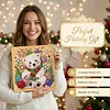 (25x25cm)DIY Pearl Painting Xmas Framed Handmade Pearl Material Art Kit Living Room Decor
