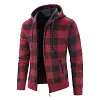 Men's Thickened Casual Fleece Loose Stand Collar Knit Cardigan Sweater Jacket Coat