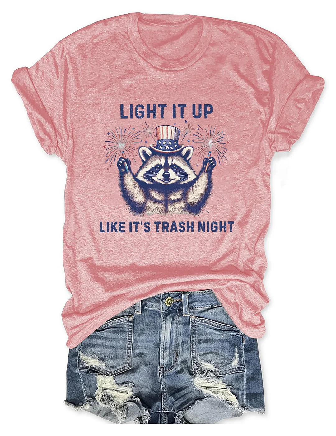 Funny Raccoon 4th of July T-shirt