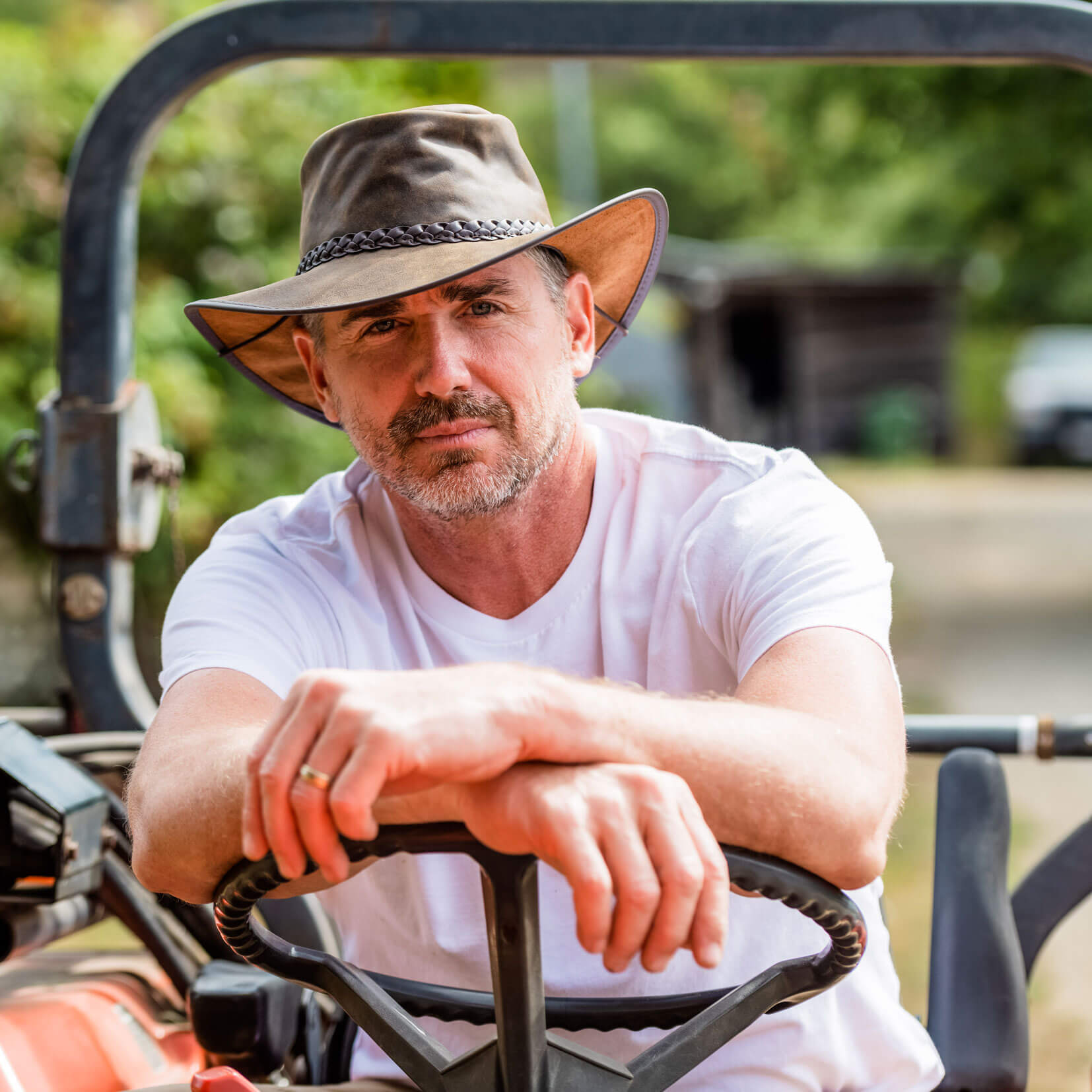 Crusher - Mens Crushable Leather Outback Hat