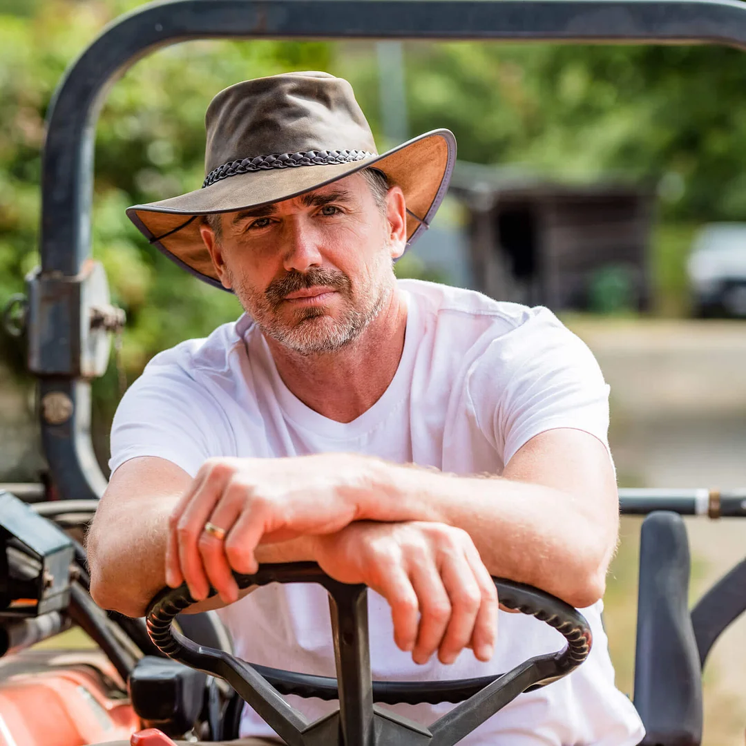 Crusher - Mens Crushable Leather Outback Hat
