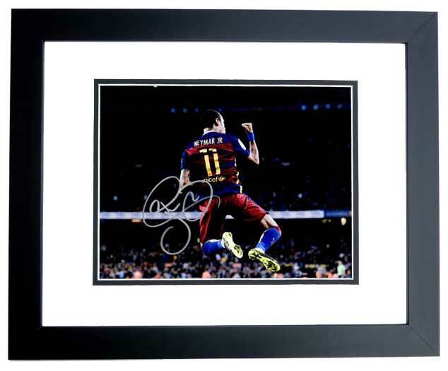 Neymar Signed FC Barcelona Brazil National Team Soccer 11x14 inch Photo Poster painting FRAMED