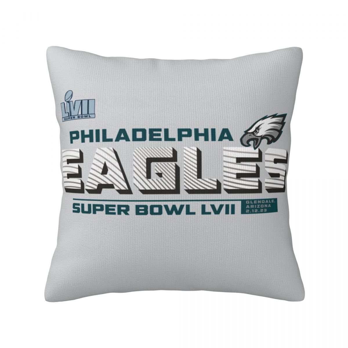 Philadelphia Eagles Super Bowl LVII Vivid Striations Pillow Covers 18x18 Inch