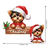 (US Local)DIY Xmas Diamond Painting Wooden Door Decoration for Feiend Gifts (Santa Puppy)
