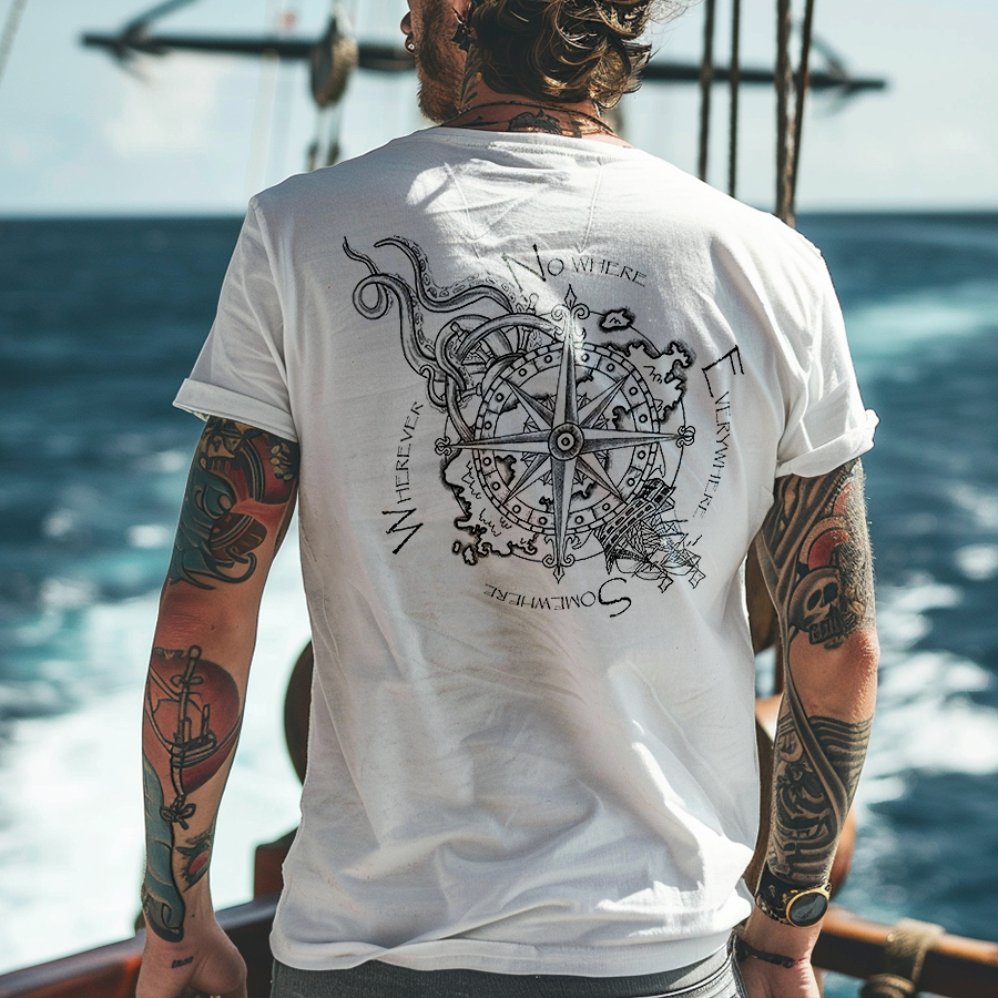 Men's Viking Comepass Somewhere Wherever Nowhere Everywhere Tee / Rvogue / Rvogue