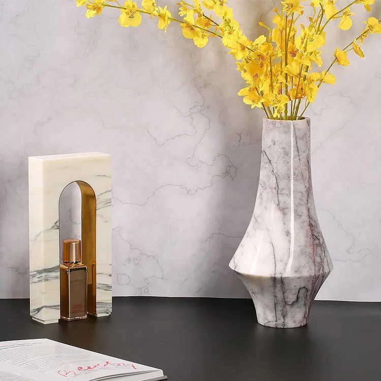 Marble Modern White Flower Vase Table Decorative Vases Small Plant Vase