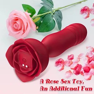 Rose-Shaped Telescopic Anal Vibrator with APP & Remote Control for Enhanced Pleasure and Exploration