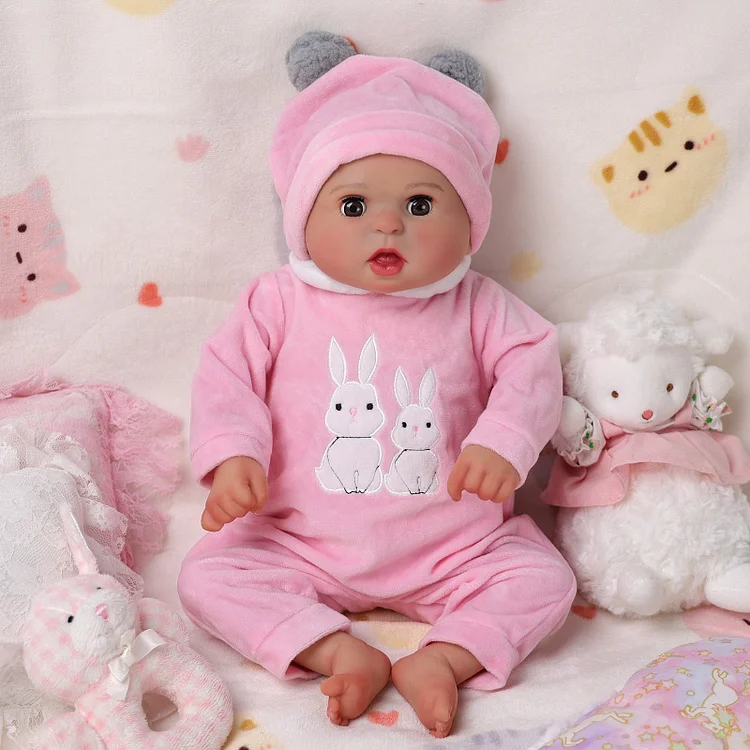 Babeside Bailyn 20" Open & Close Eyes Realistic Reborn Baby Doll Lovely Girl Pink Bunny
