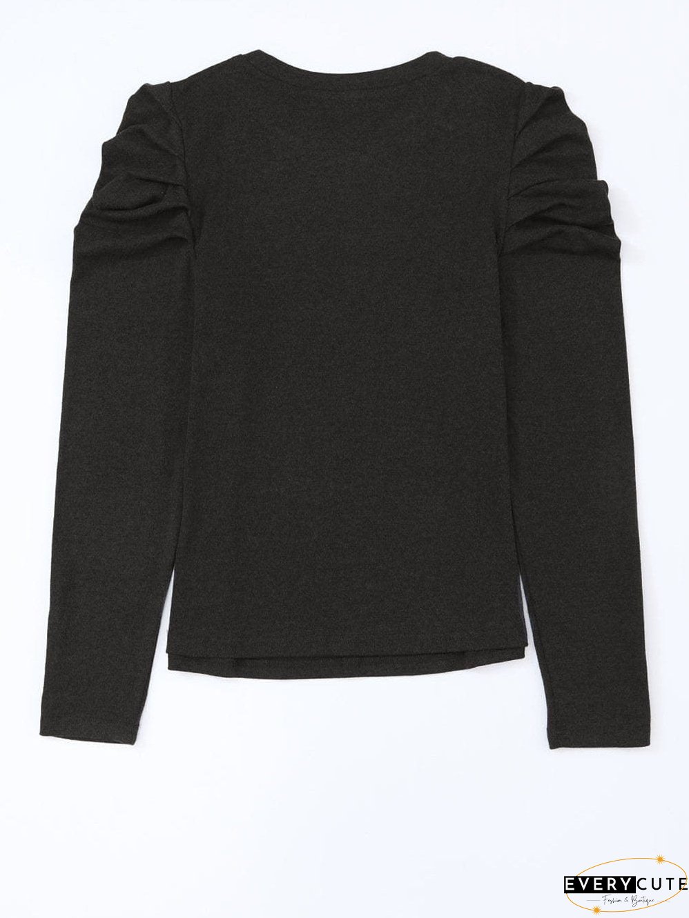 Chic Black Button Accent Sheath Top