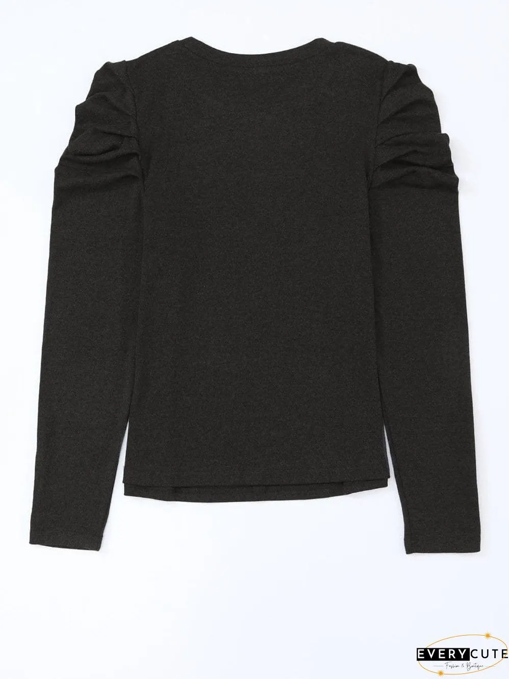 Chic Black Button Accent Sheath Top