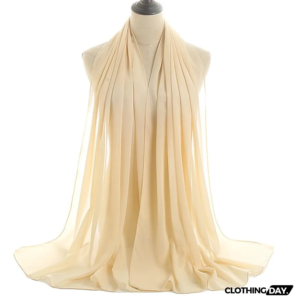 180*75cm Muslim Fashion Chiffon Hijab Scarf Women Scarves Long Shawl Islamic Hijabs Simple Head Scarf Solid Wrap Turban