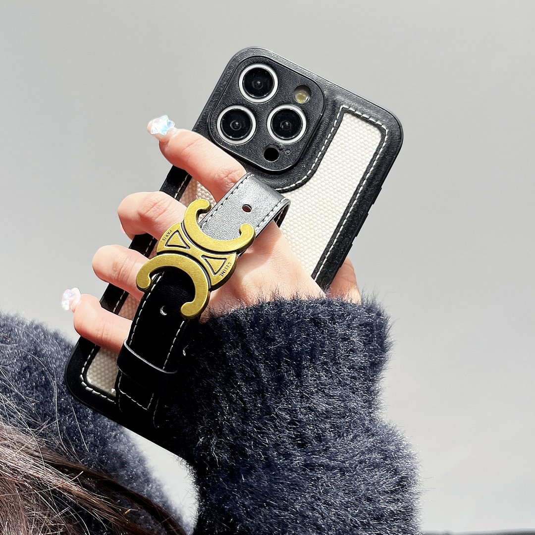 Leather wrist strap Celine Apple iPhone drop protection cases