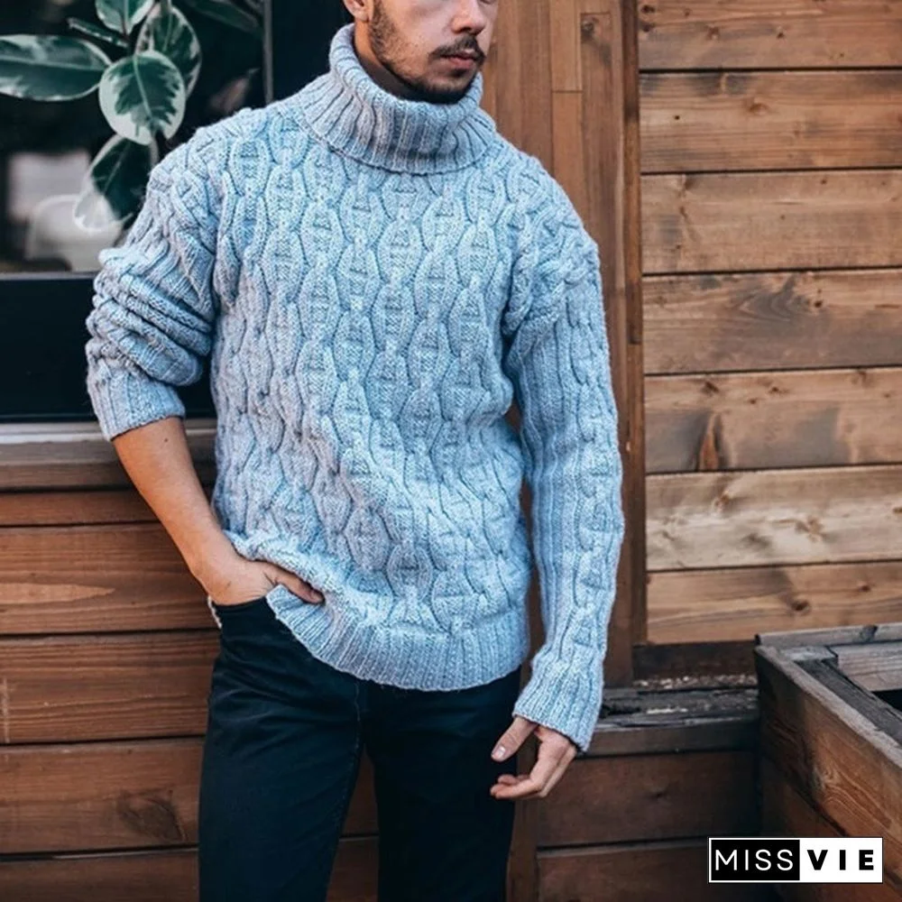 Needle Diamond Twist Thick Sweater Male