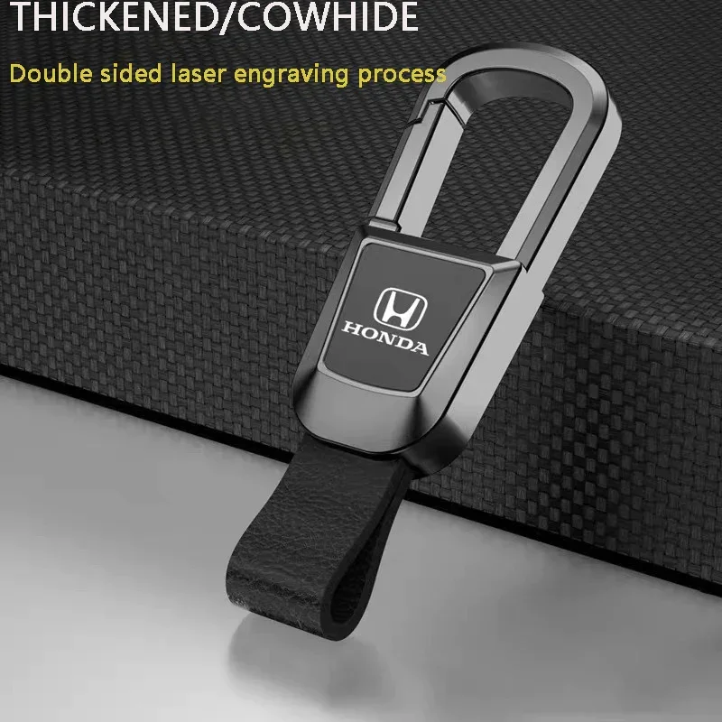 🔥Hot Sale🔥Exclusive Logo🔥Car Anti-lost Genuine Leather Keychain