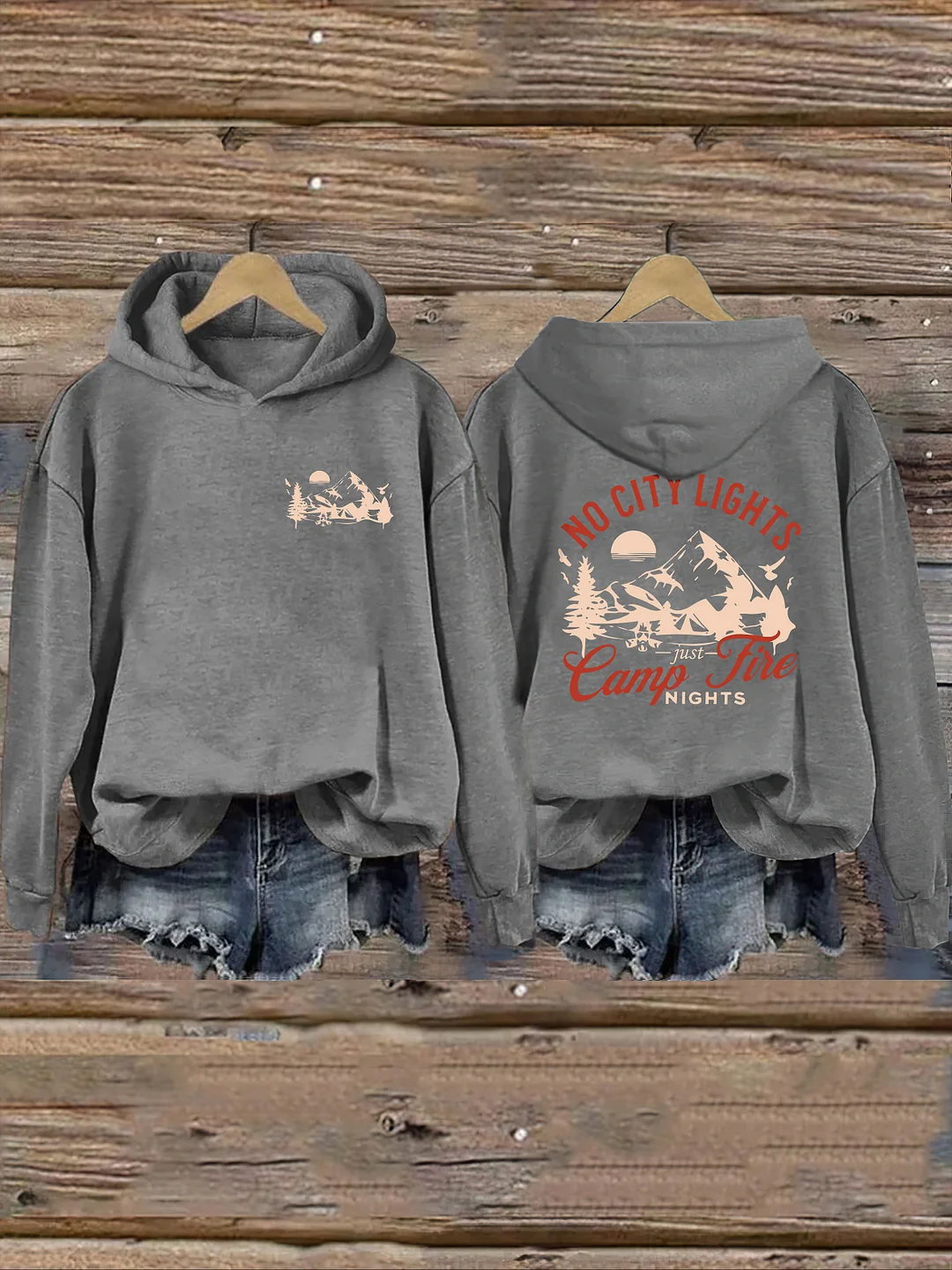 No City Lights Just Camp Fire Nights Hoodie